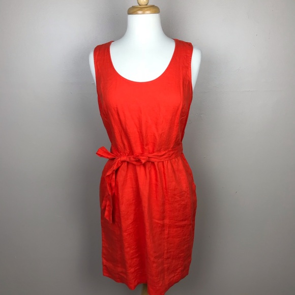 NWT Ann Taylor Loft Tie Dress Open Back Orange - Picture 2 of 7